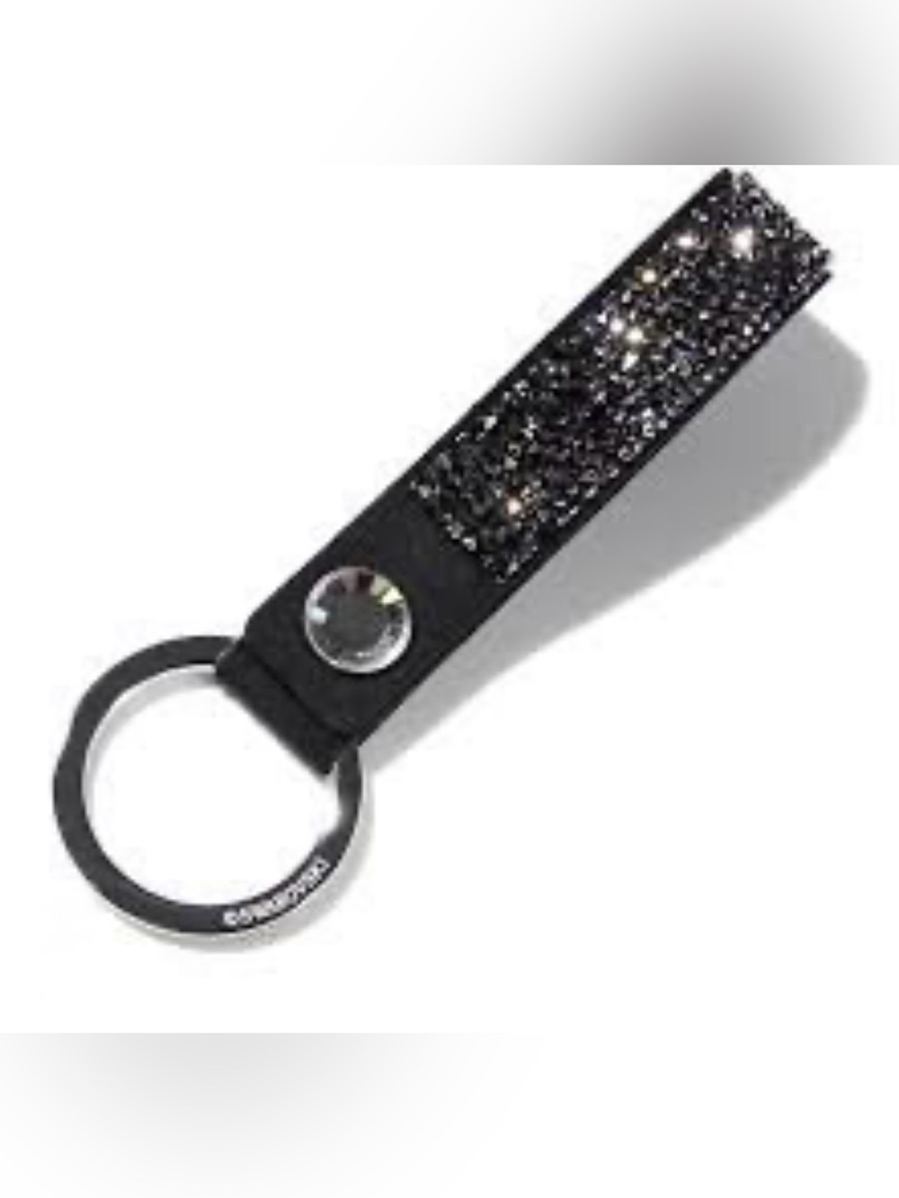 Swarovski Black Glam rock Sparkle Leather Keyring